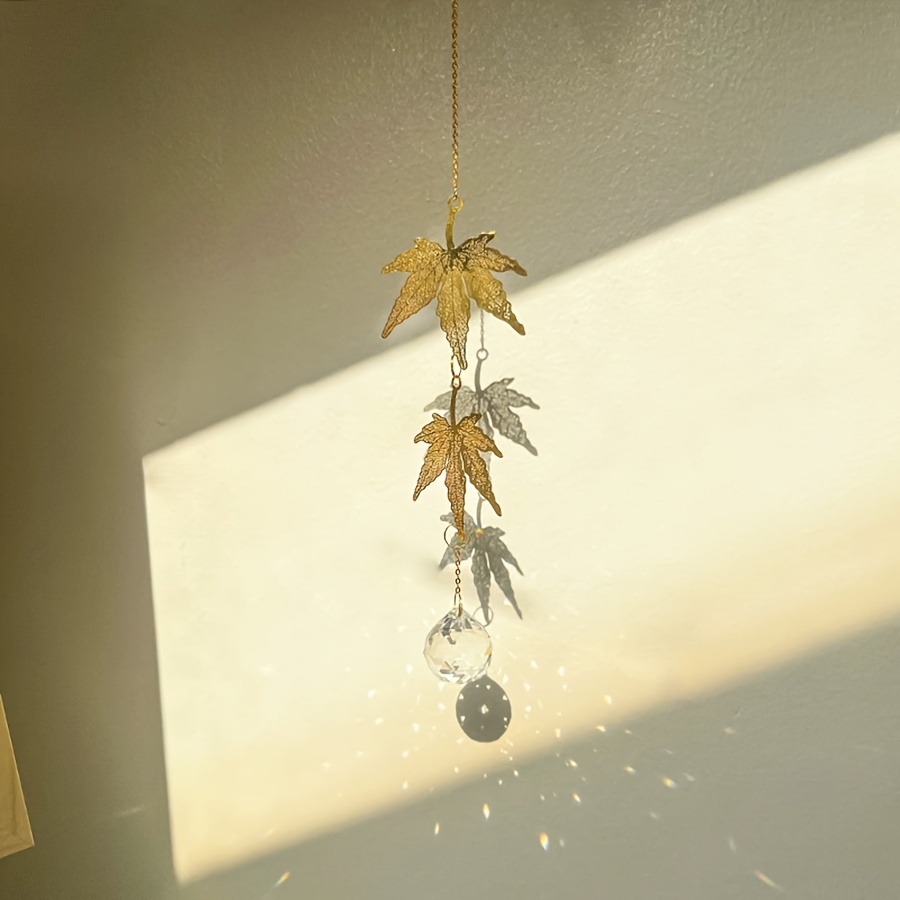 Crystal Ball Pendant with Lotus and Four-Leaf Clover